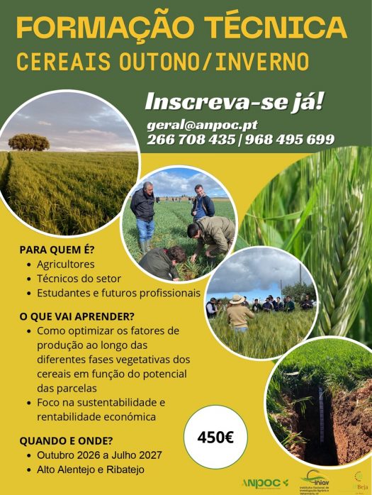 Estão abertas as Inscrições para a Formação Técnica de Cereais de Outono/Inverno